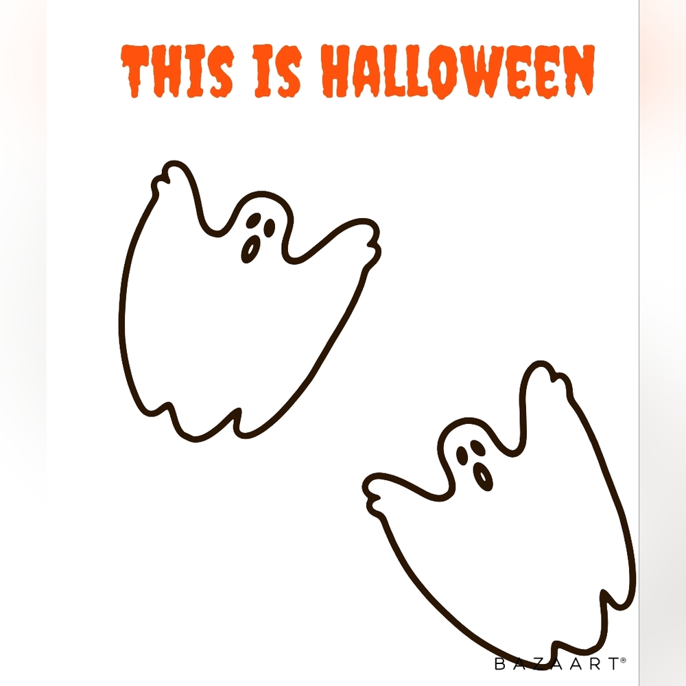 This is Halloween hand drawn waterbottle decal